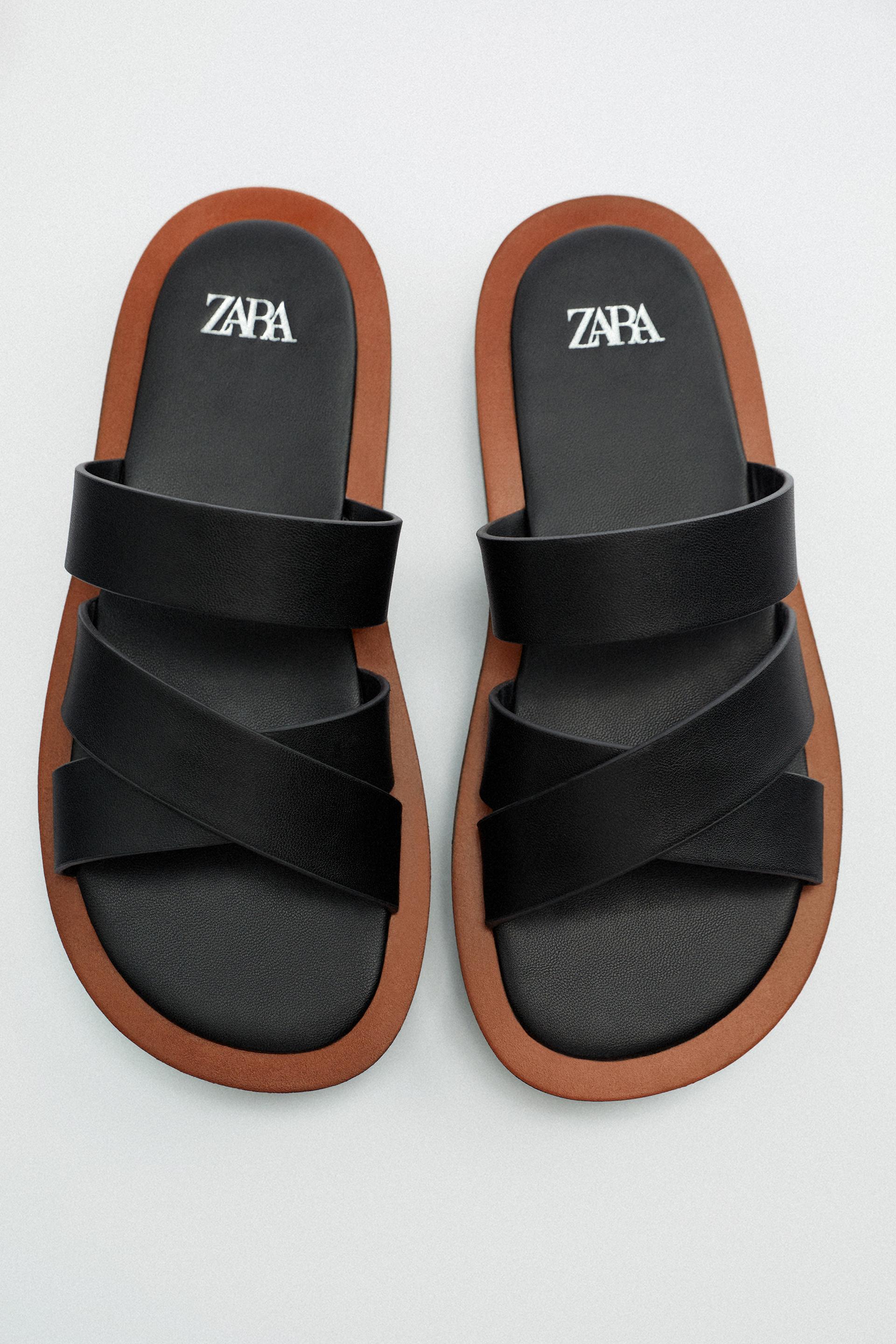 zara minimal flat sandals