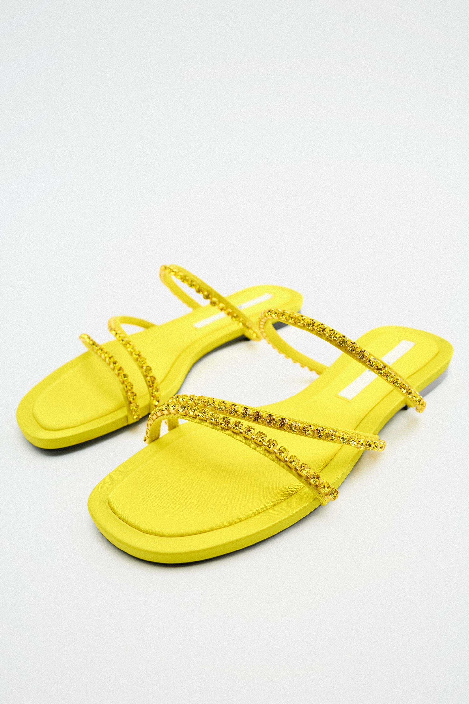 zara yellow sandals
