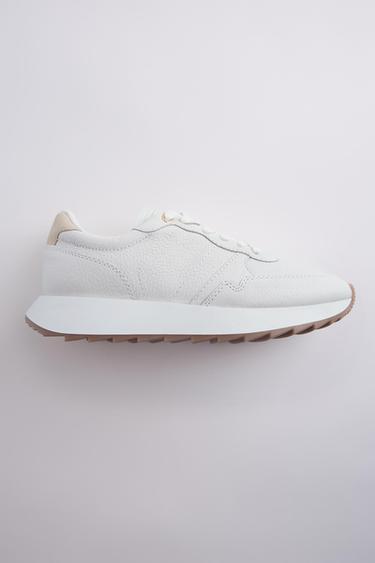 zara platform sneakers white