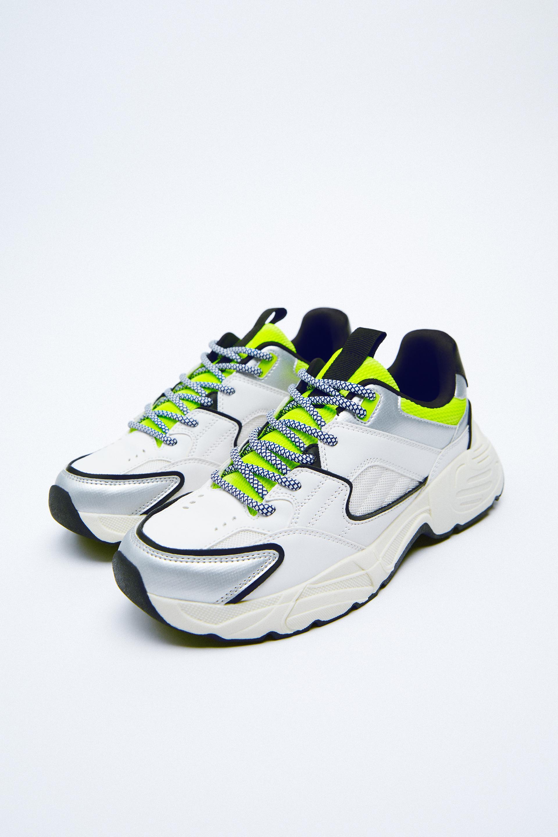 zara silver trainers