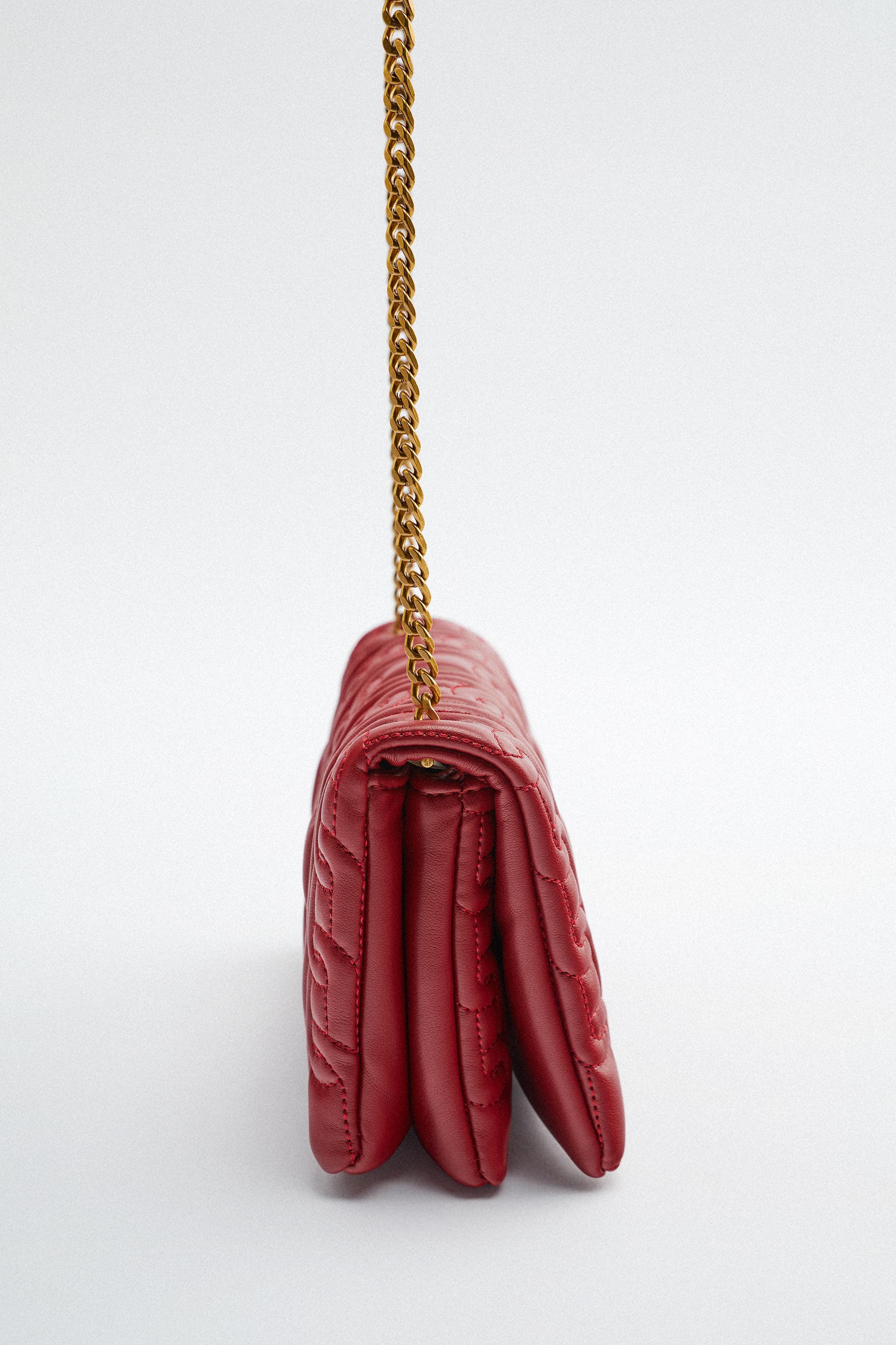 zara mini quilted crossbody bolsa