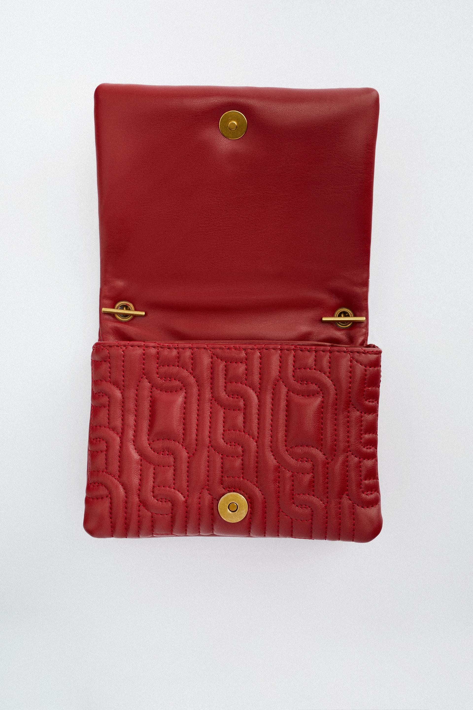 zara mini quilted crossbody bolsa