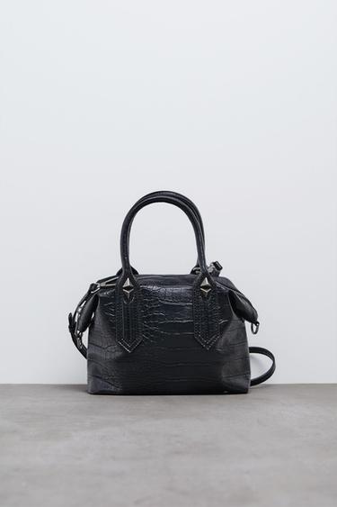 black bolsa with red inside zara