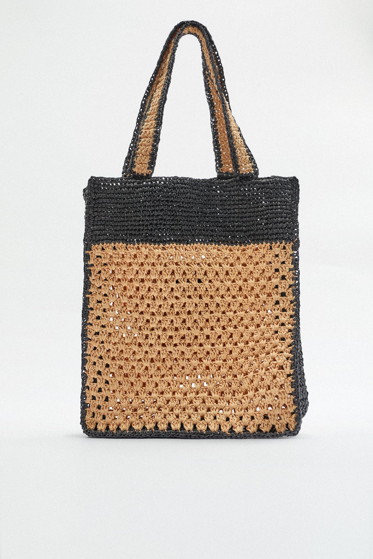 Contrast Woven Tote Bag