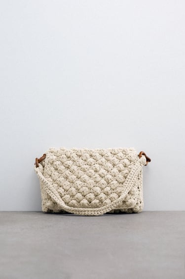 CROCHET SHOULDER BAG WITH KNOTTED TEXTURE