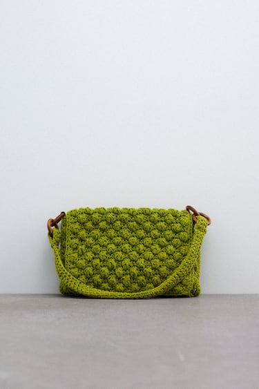 Image 0 of CROCHET SHOULDER BAG WITH KNOTTED TEXTURE from Zara