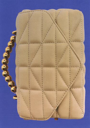 BEAD HANDLE QUILTED CROSSBODY BAG