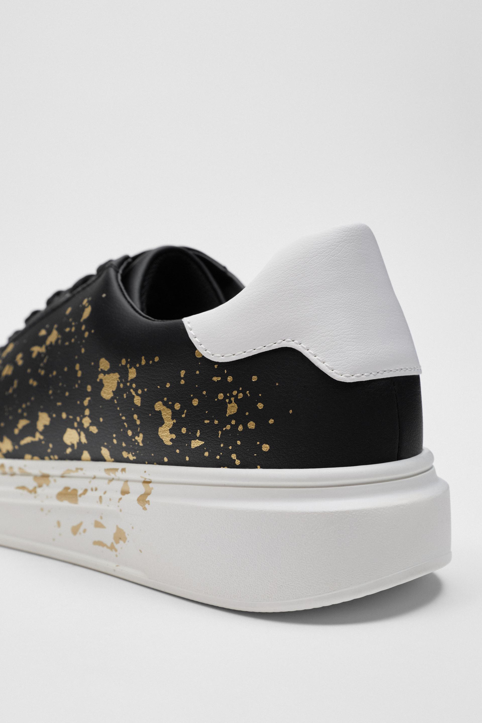 zara paint effect sneakers