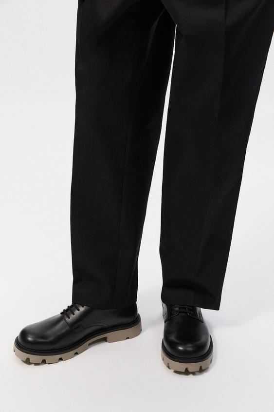 ZAPATO PIEL CONTRASTE - Negro | ZARA Chile