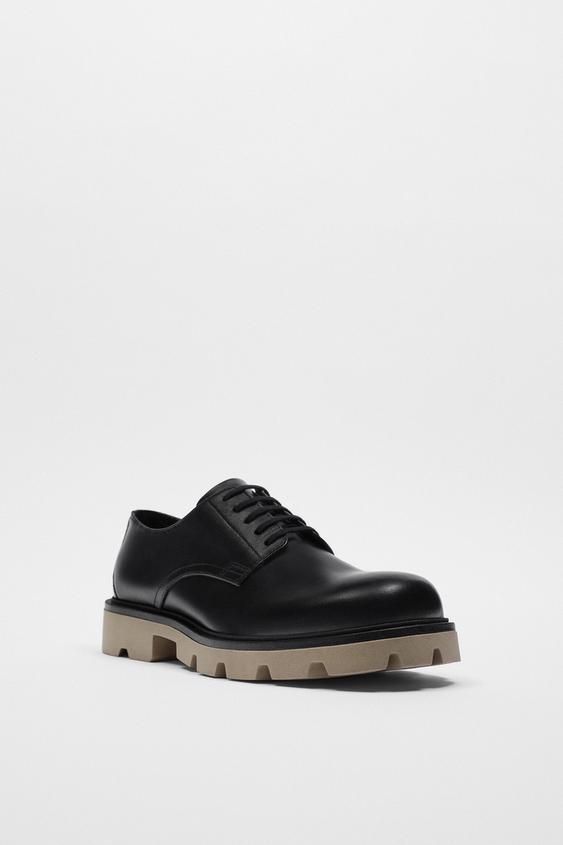 LEREN SCHOENEN MET CONTRAST - Zwart | ZARA Nederland / Netherlands