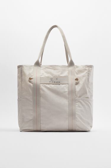 Image 0 of COTTON RIPSTOP TOTE BAG from Zara