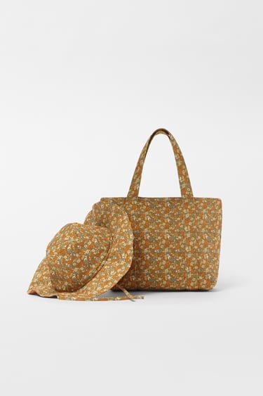 FLORAL TOTE AND HAT