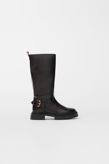 LUG SOLE KNEE-HIGH LEATHER BOOTS LIMITED EDITION