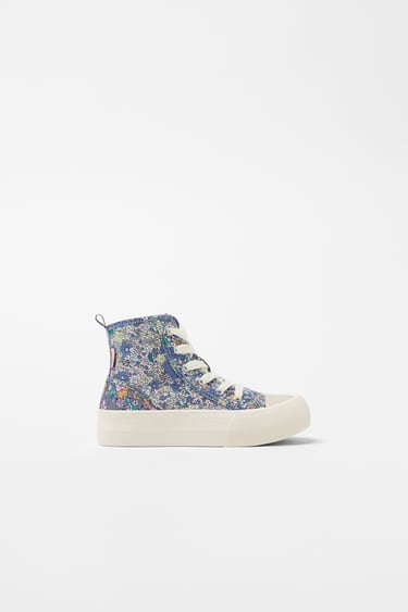 FLORAL PRINT HIGH-TOP TRAINERS