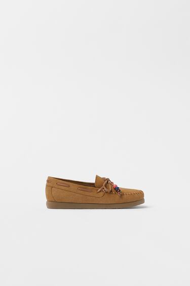 KIDS/ LEATHER LOAFERS WITH FRINGE