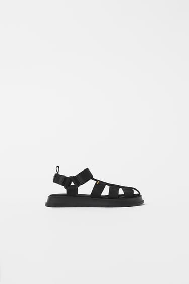 KIDS/ FABRIC CAGE SANDALS