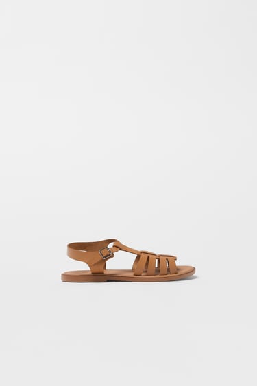 KIDS/ STRAPPY LEATHER SANDALS