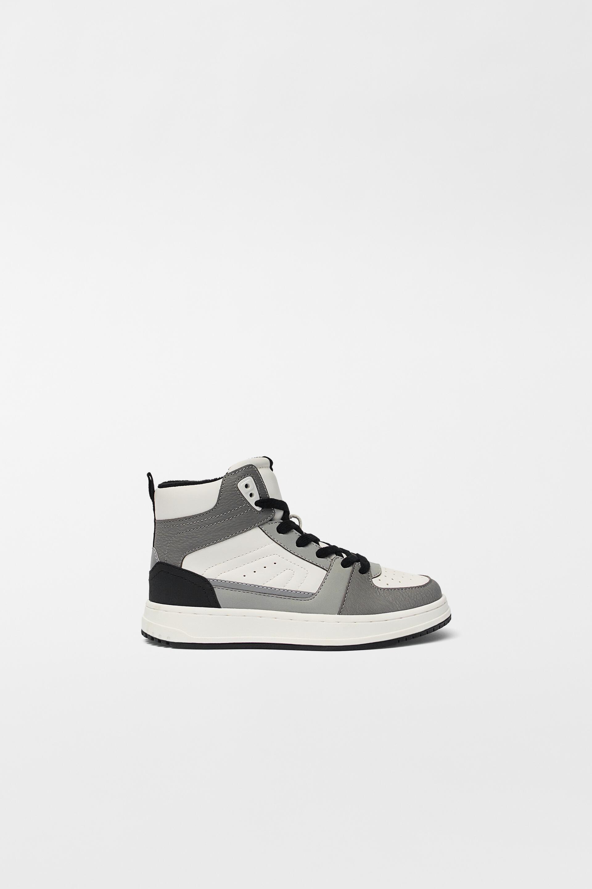 Contrast High Top Sneakers Grey Zara United Kingdom Contrast High Top Sneakers Grey Zara United Kingdom