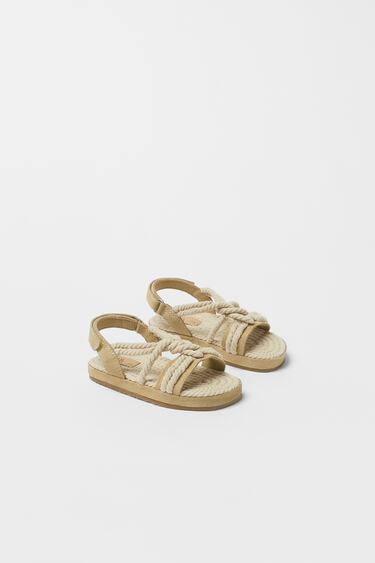 ROPE SANDALS WITH LEATHER DETAIL