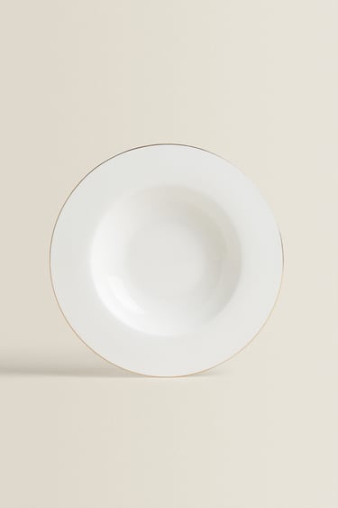 Image 0 of RIMMED BONE CHINA SOUP PLATE from Zara