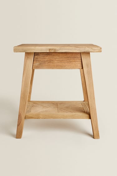 Image 0 of SMALL RECYCLED WOODEN TABLE from Zara