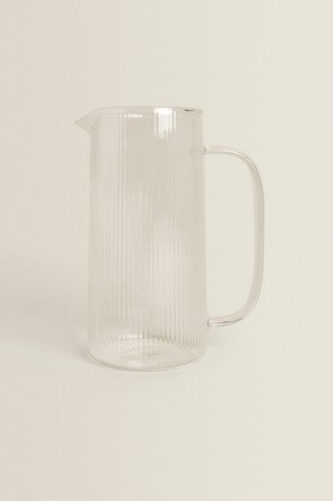 Image 0 of BOROSILICATE GLASS PITCHER WITH LINE DESIGN from Zara