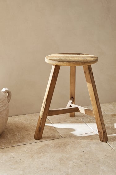 Image 0 of RECYCLED WOOD STOOL from Zara