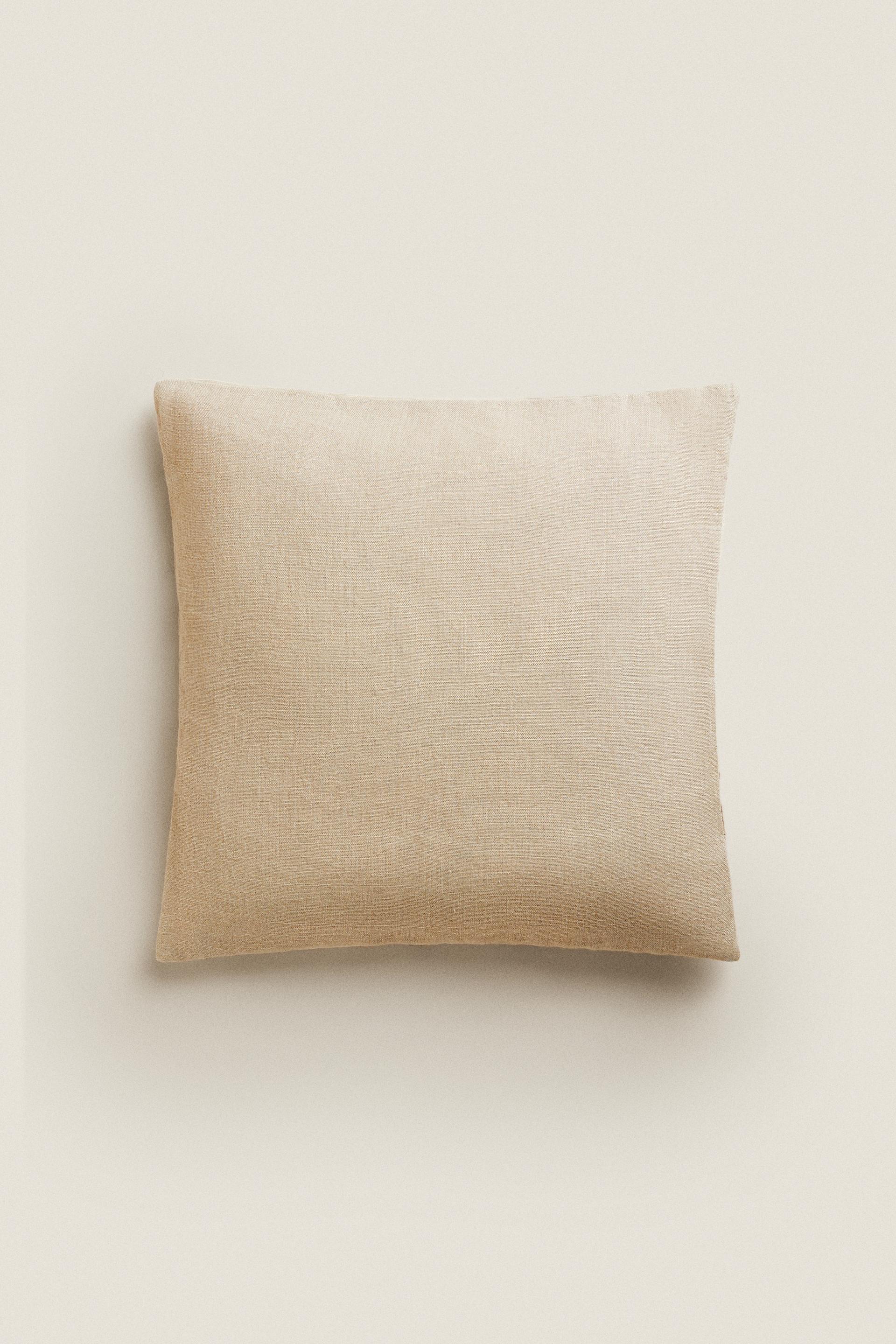 プリント柄リネン クッションカバー ミディアムエクリュ Zara Japan 日本 プリント柄リネン クッションカバー ミディアムエクリュ Zara Japan 日本