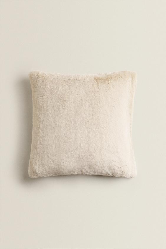 フェイクファー クッションカバー ナチュラル Zara Japan 日本 フェイクファー クッションカバー ナチュラル Zara Japan 日本