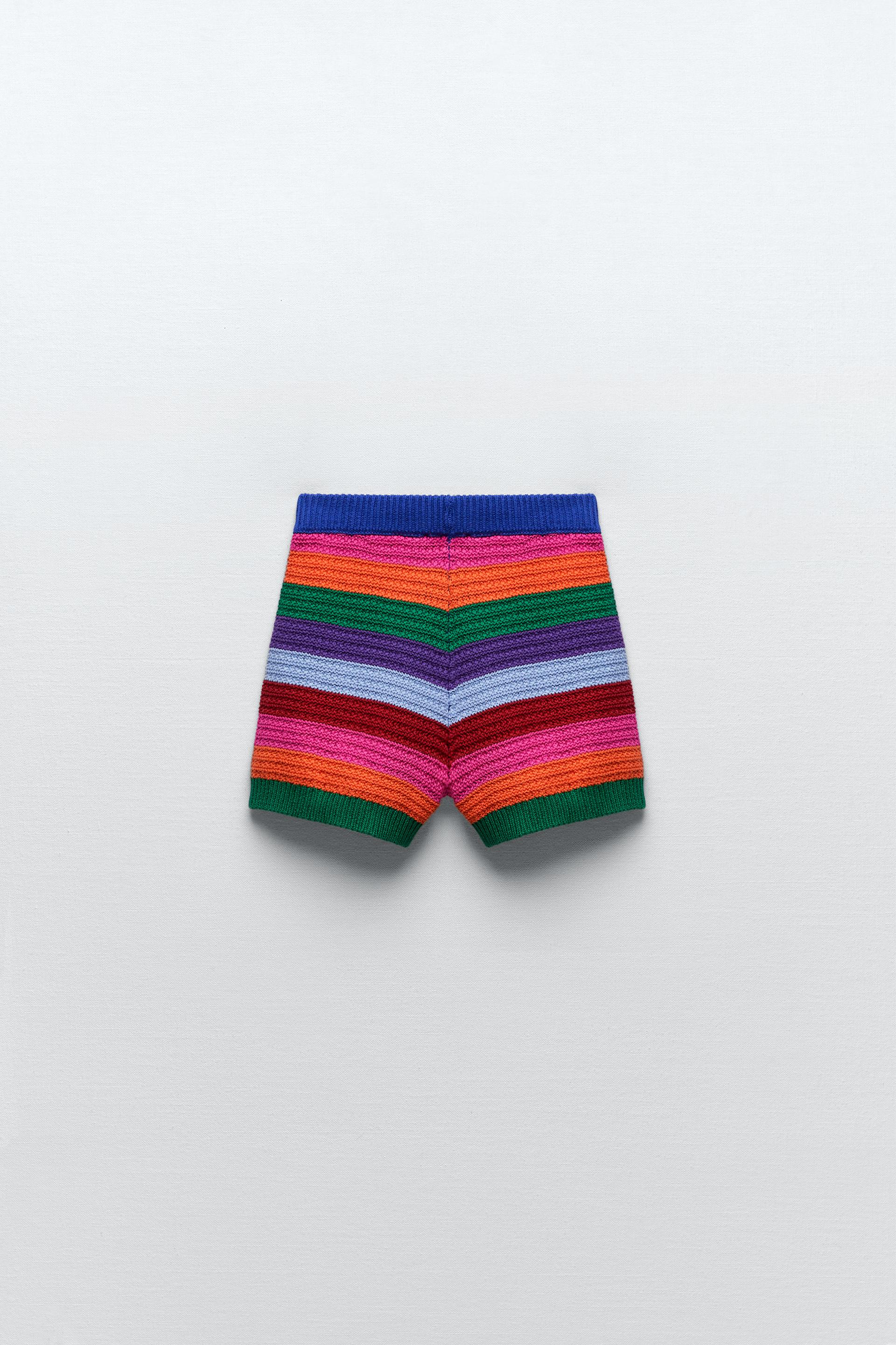 STRIPED KNIT SHORTS - Multicoloured 