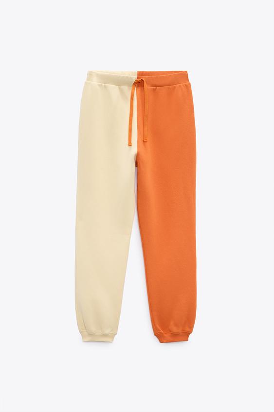 COTTON DRAWSTRING JOGGERS - Orange | ZARA Australia