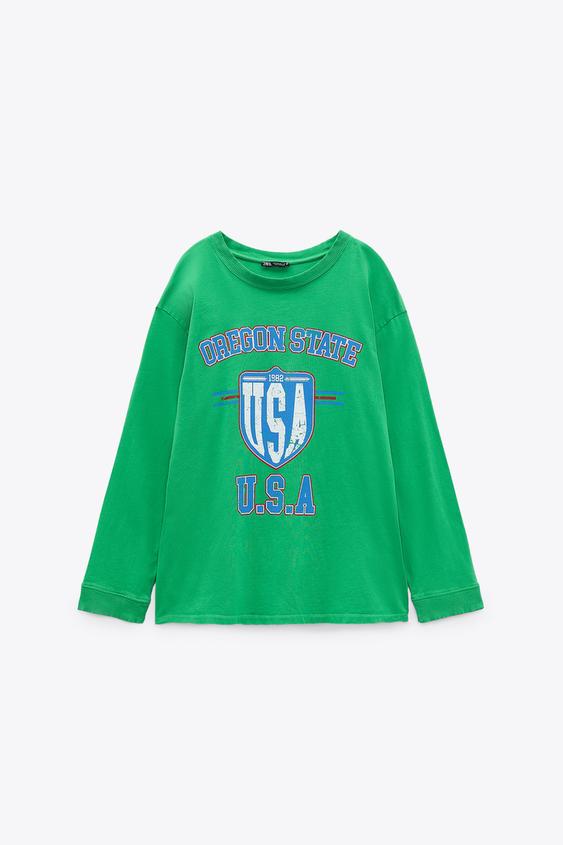 OVERSIZE T-SHIRT - washed green | ZARA 