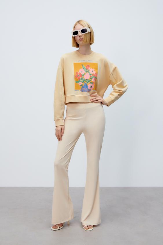 SUDADERA ESTAMPACIÓN - Beige | ZARA Chile