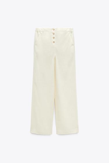 Pantalones Lino de Mujer | Nueva Colección Online | ZARA Argentina