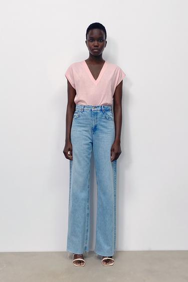 Camisetas Cuello Pico de Mujer | ZARA