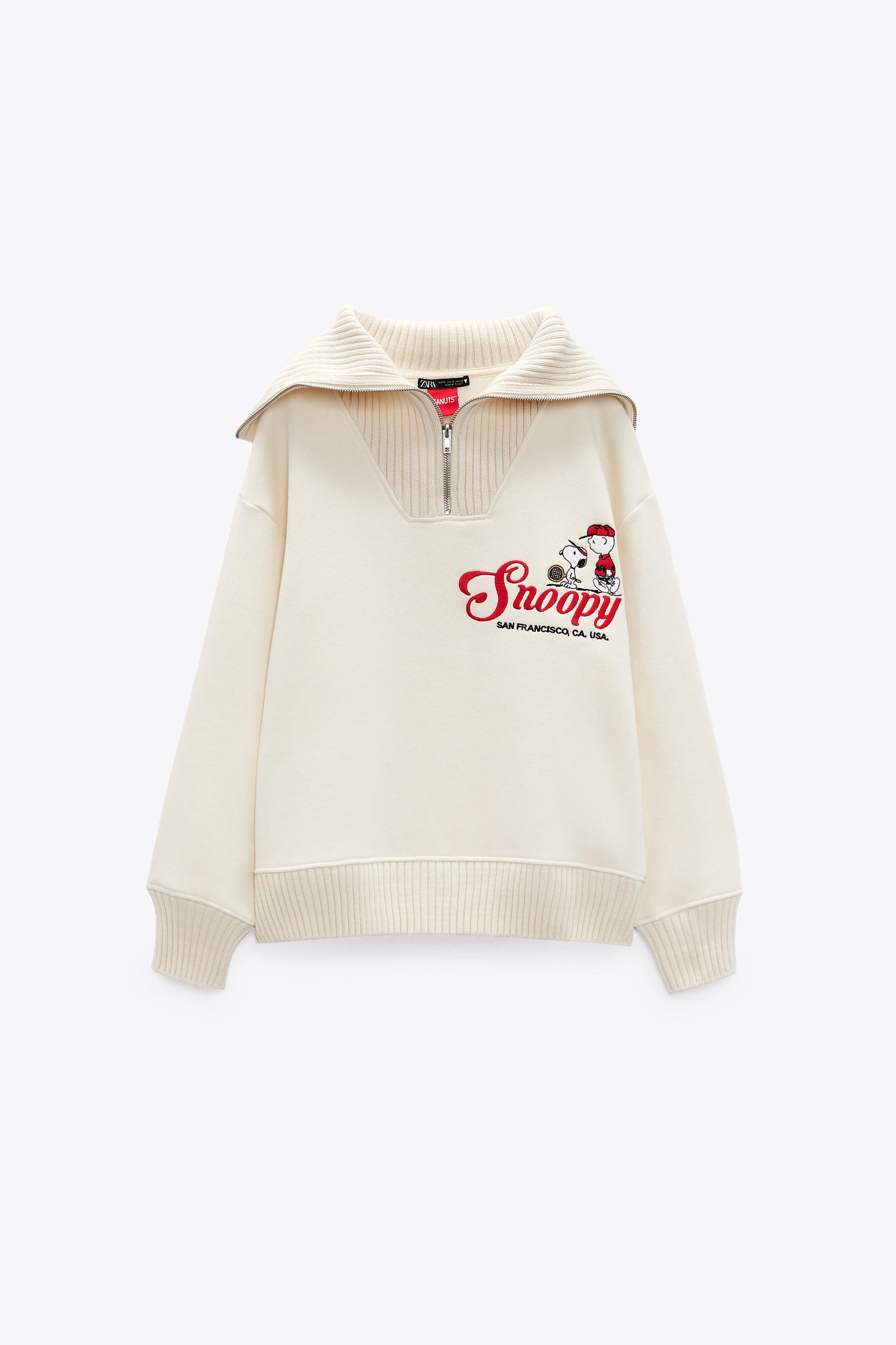 zara snoopy moletom com capuz