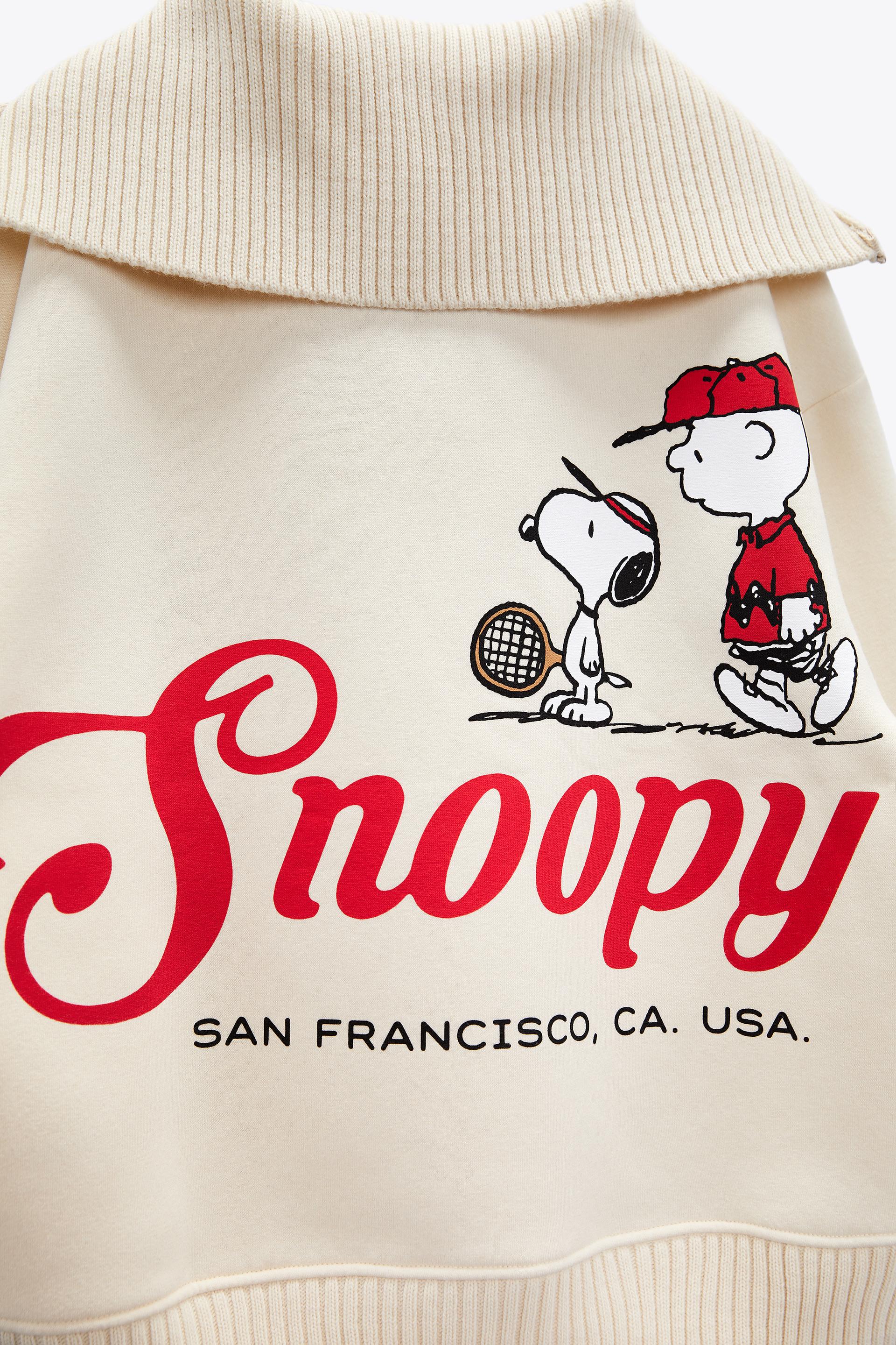 zara snoopy moletom com capuz