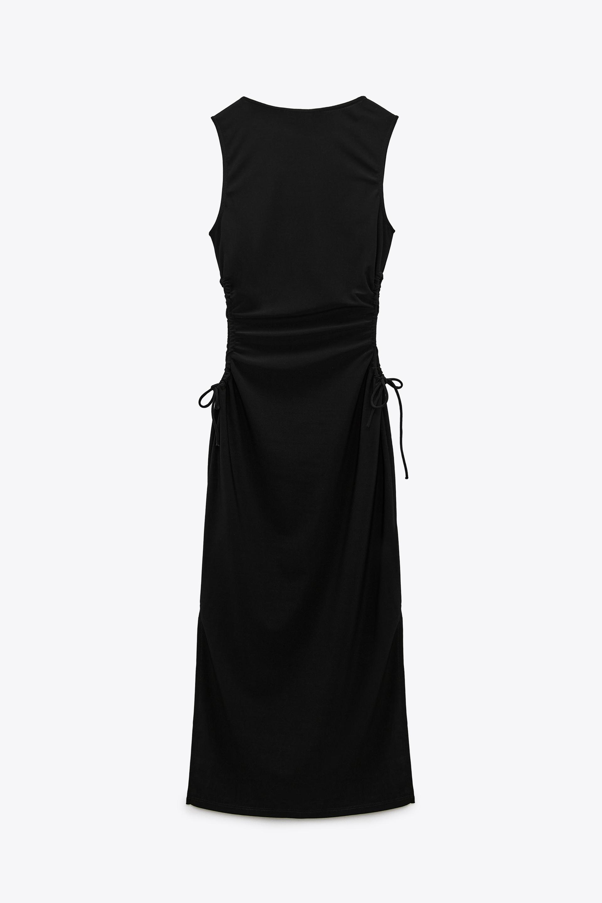MIDI DRESS WITH CUT OUT DETAIL - Black 