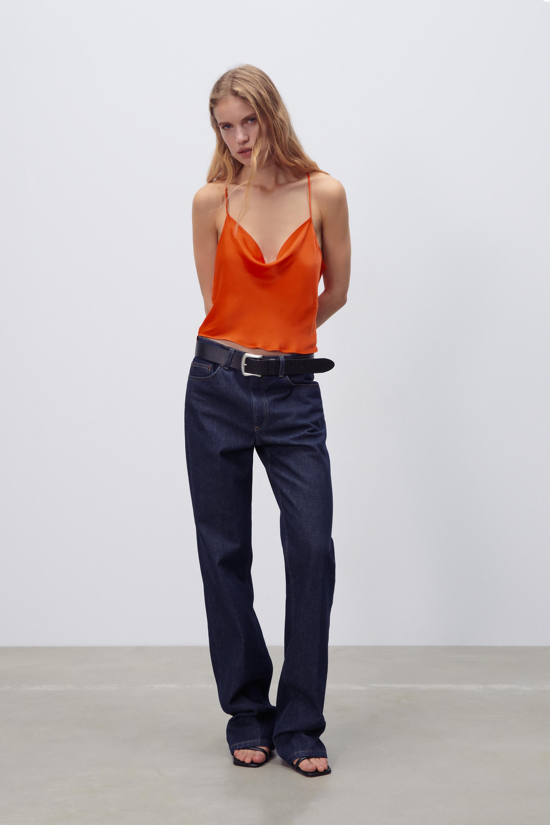 SATIN CAMISOLE TOP - Purple | ZARA 