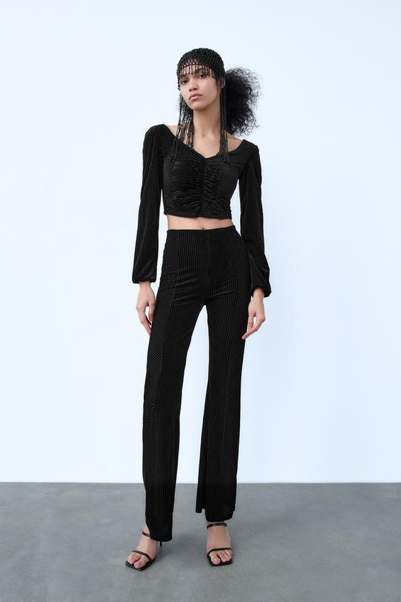 PANTALÓN ANCHO - Negro | ZARA Chile