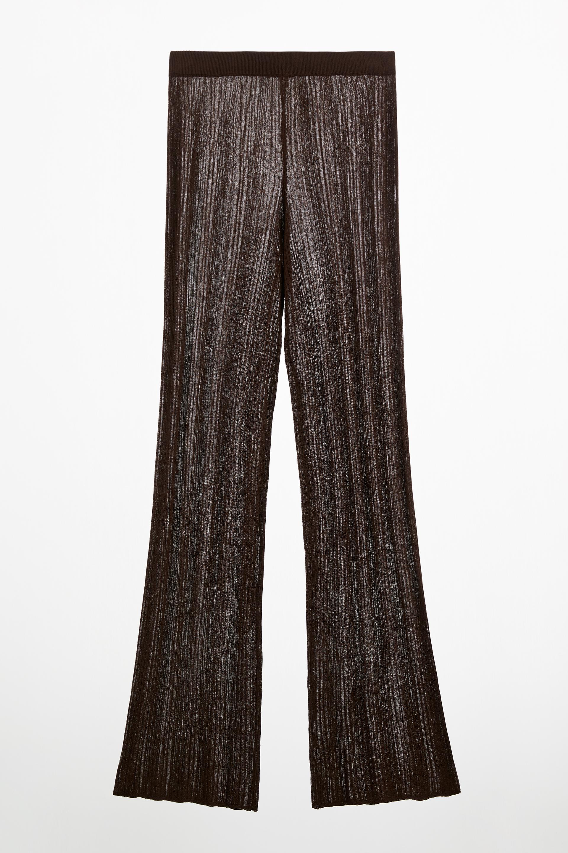 FLARED KNIT TROUSERS - Brown | ZARA 