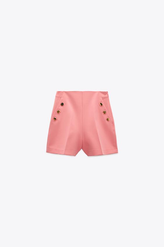 BERMUDAS BOTONES - Rosa | ZARA Chile