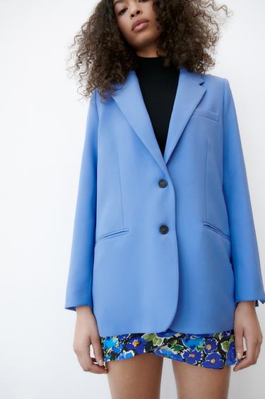 Chaqueta azul mujer zara