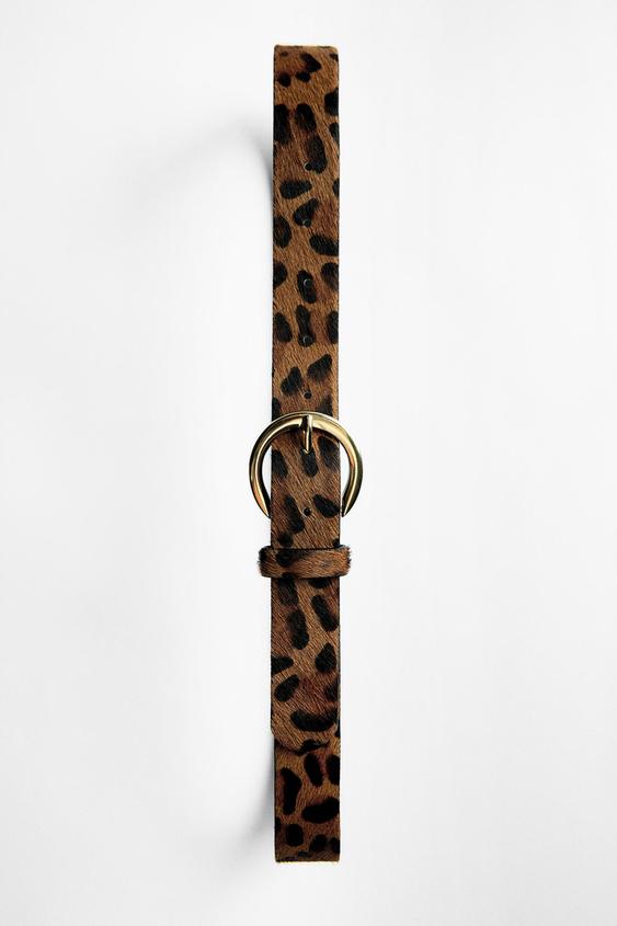 LEATHER LEOPARD PRINT BELT - Leopard 