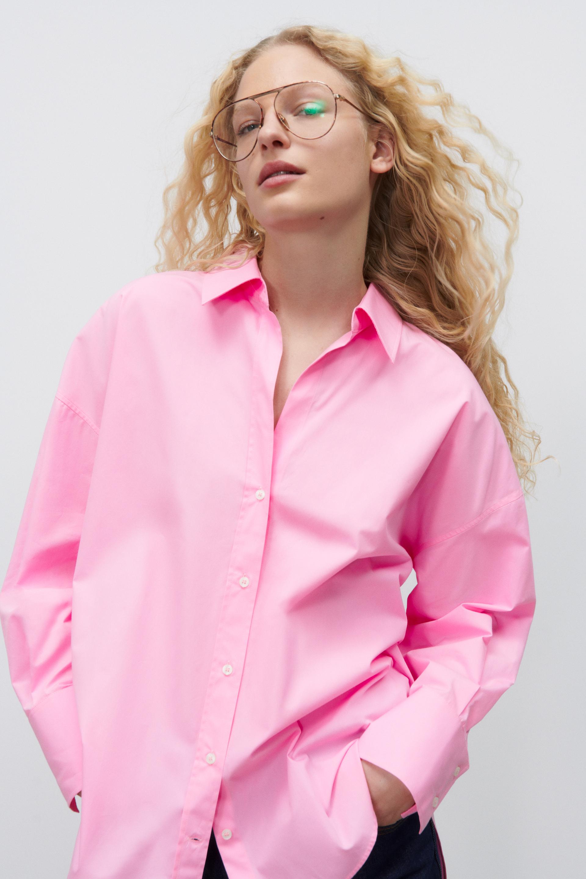 zara pink poplin shirt