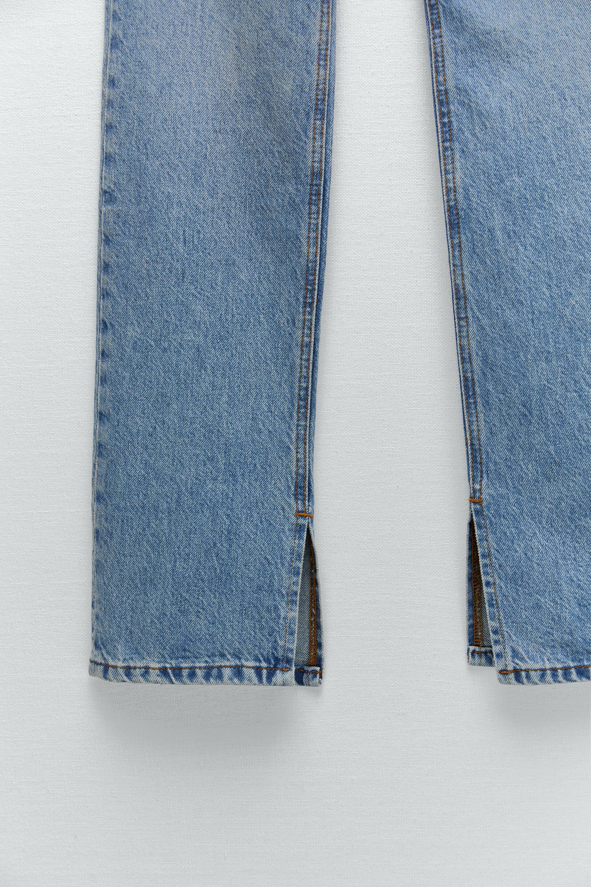 ZW THE '90S SLIM SPLIT-HEM JEANS - Blue | ZARA Australia