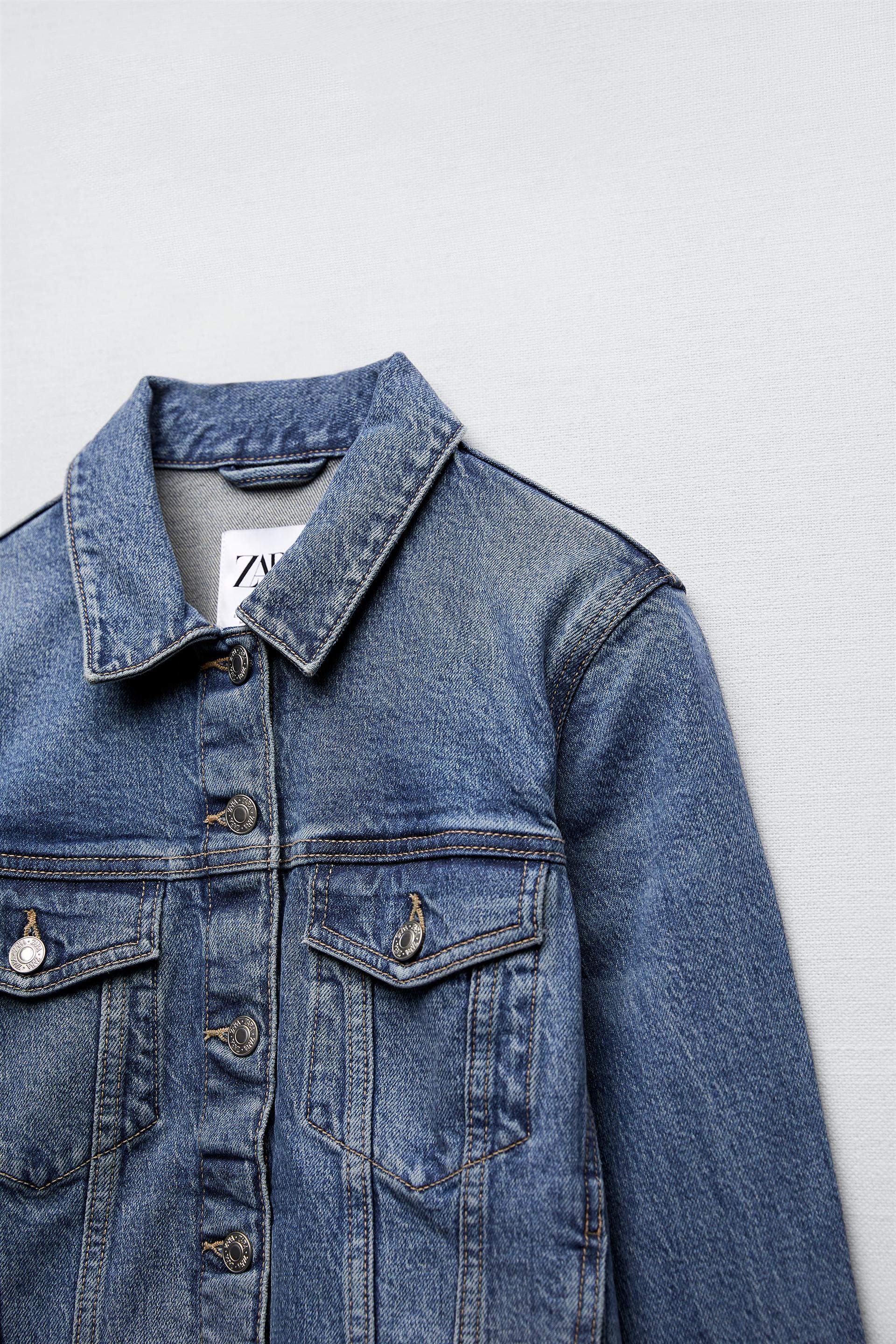 BASIC DENIM JACKET - Navy blue | ZARA 