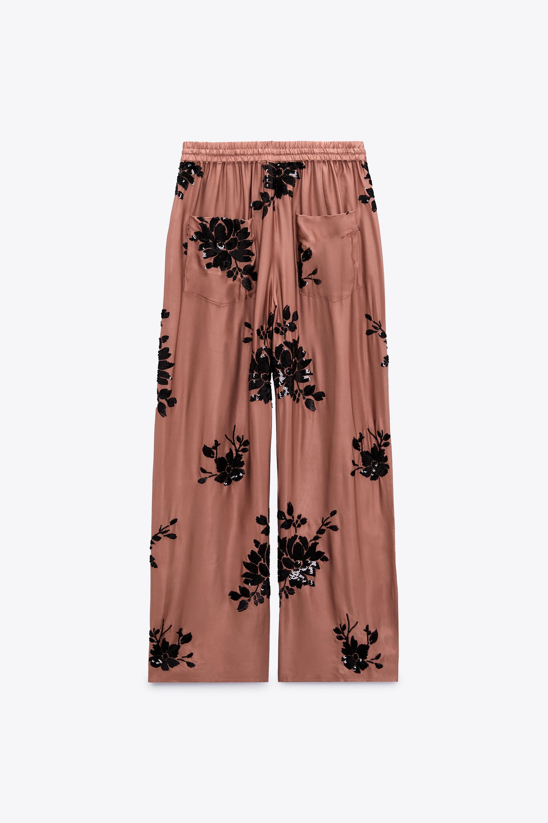 EMBROIDERED TROUSERS WITH SEQUINS 