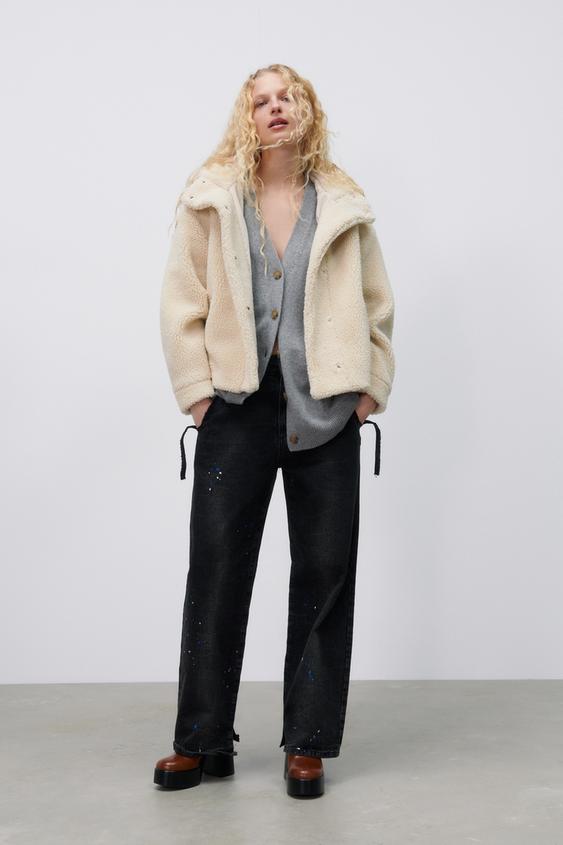 CHAQUETA BORREGUILLO CAPUCHA - Crudo | ZARA Chile