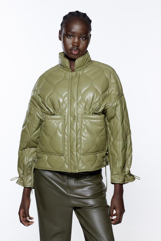 LEATHER TROUSERS - Khaki | ZARA Australia